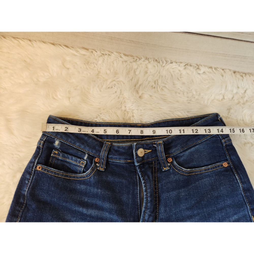 Old Navy Women's Blue High Rise Cotton Distressed Straight Leg Jeans Size 4 - Picture 5 of 7